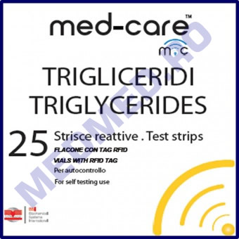 TESTE TRIGLICERIDE - 25 TESTE - compatibile glucometrul MED-CARE