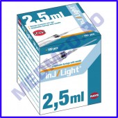INJ / LIGHT seringă cu ac, luer central conic - 10 ml - 22G - 0,7x32 mm  100 buc