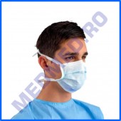 HIGH PROTECTION MASK - Masca chirurgicala, 3 straturi, fixare panglici, verde/albastra, 50 buc.